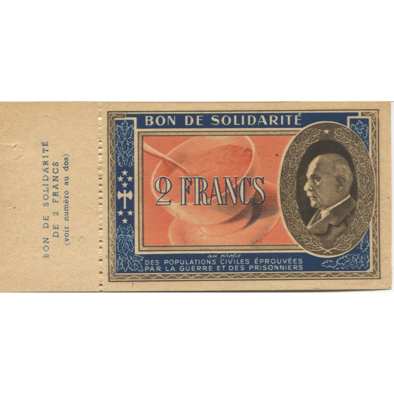 France, Bon de Solidarité, 2 Francs, 1941, UNC(65-70)