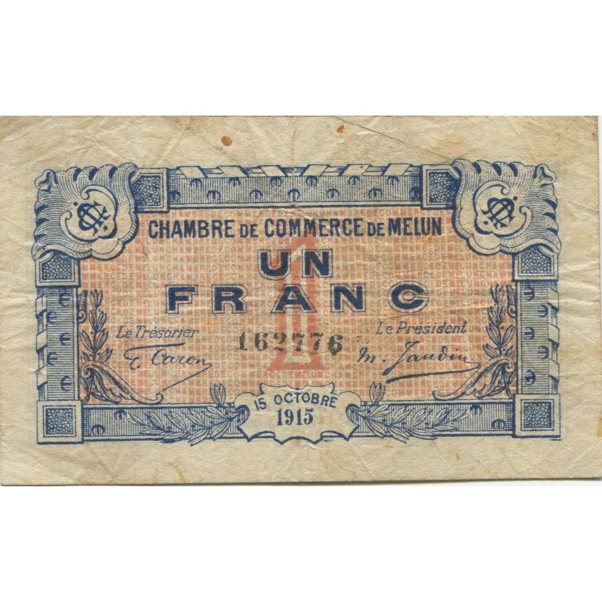 Frankreich, Melun, 1 Franc, 1915, SS, Pirot:80-3