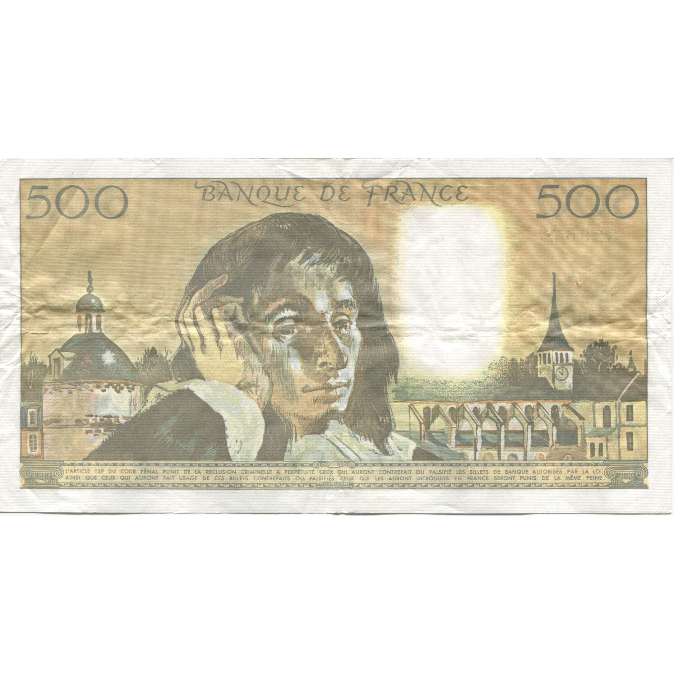 Francia, 500 Francs, Pascal, 1989, W.302, BB, Fayette:71.42, KM:156g
