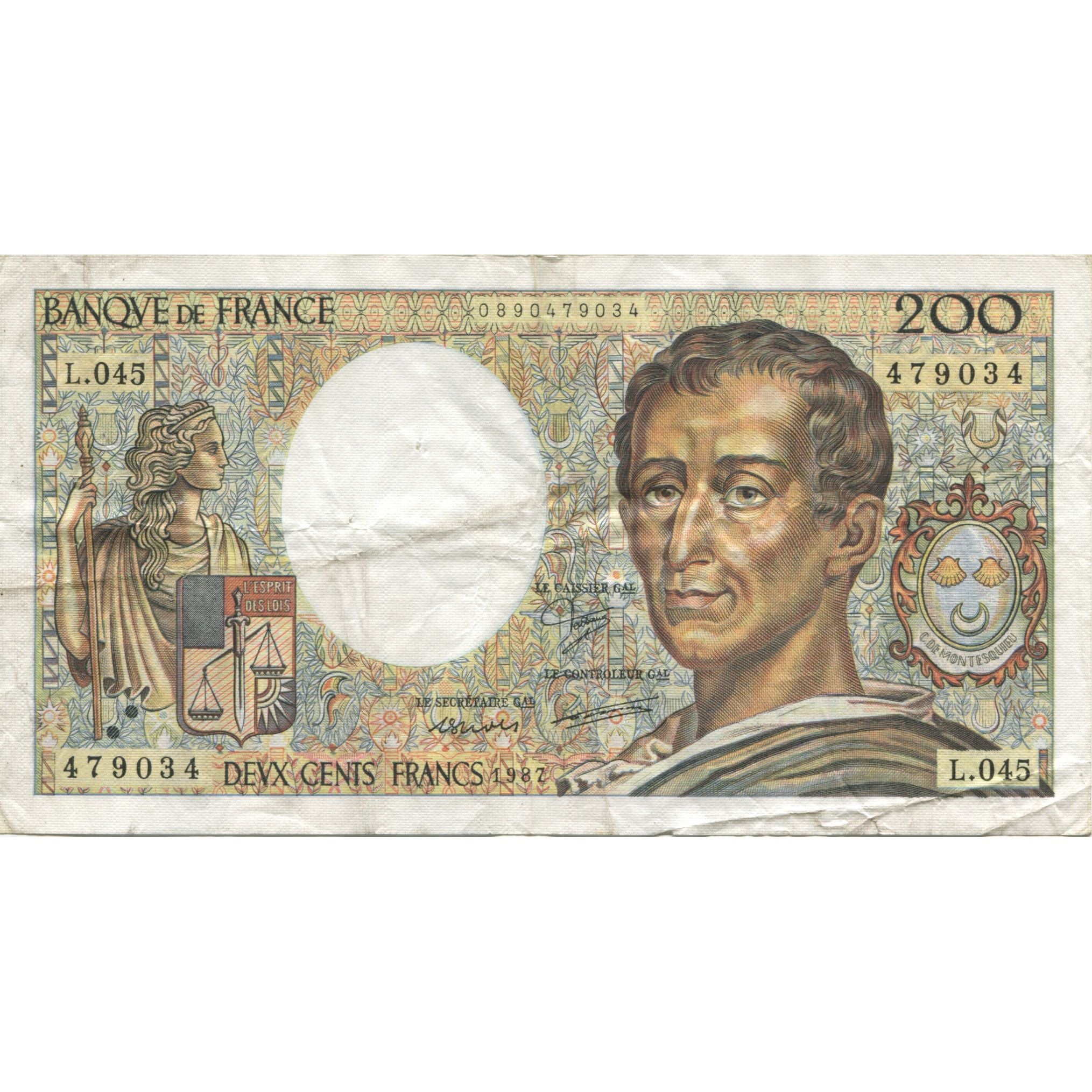 France, 200 Francs, Montesquieu, 1982, VF(30-35), Fayette:70.07, KM:155b