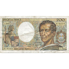 France, 200 Francs, Montesquieu, 1982, VF(30-35), Fayette:70.07, KM:155b