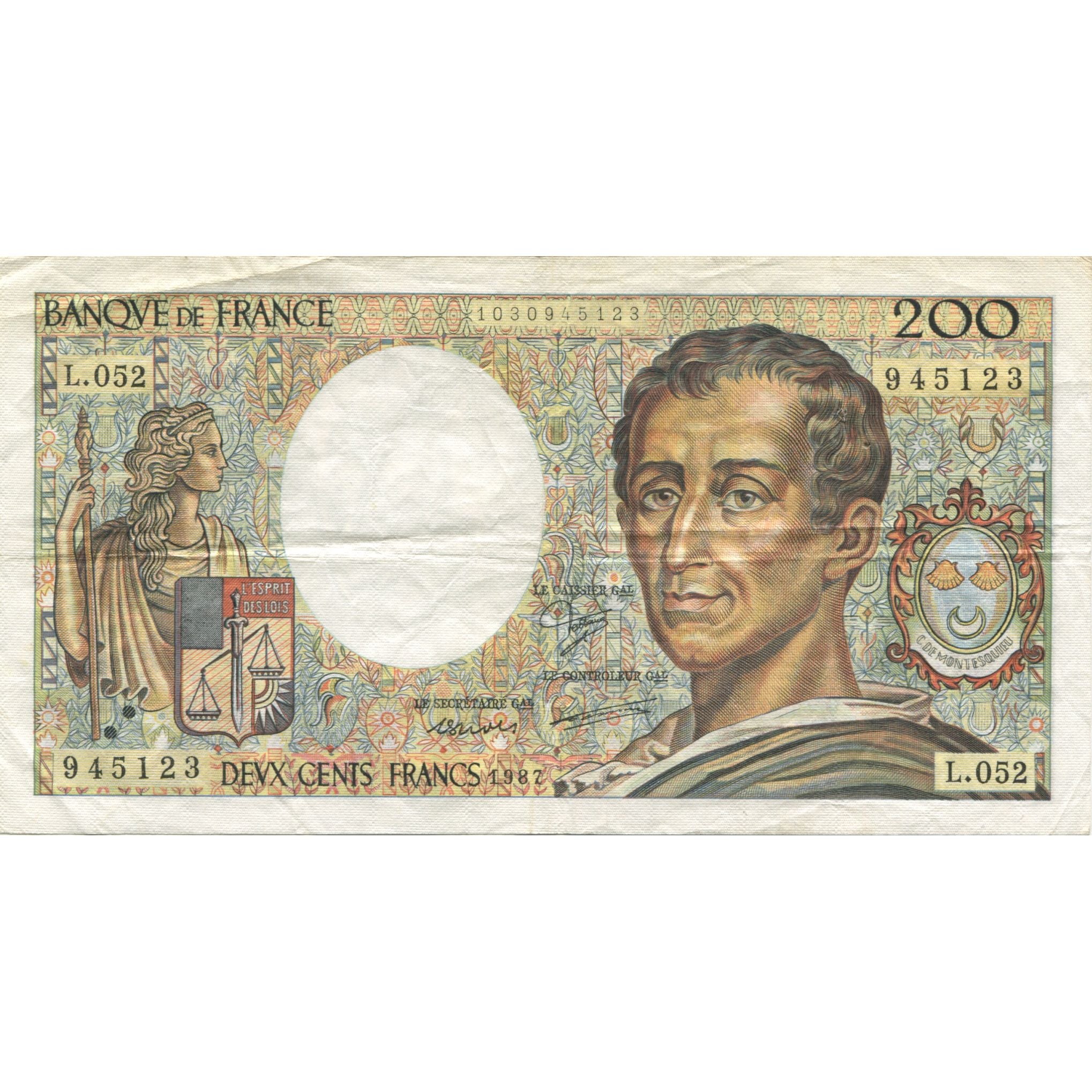 Francja, 200 Francs, Montesquieu, 1987, EF(40-45), Fayette:70.07, KM:155b