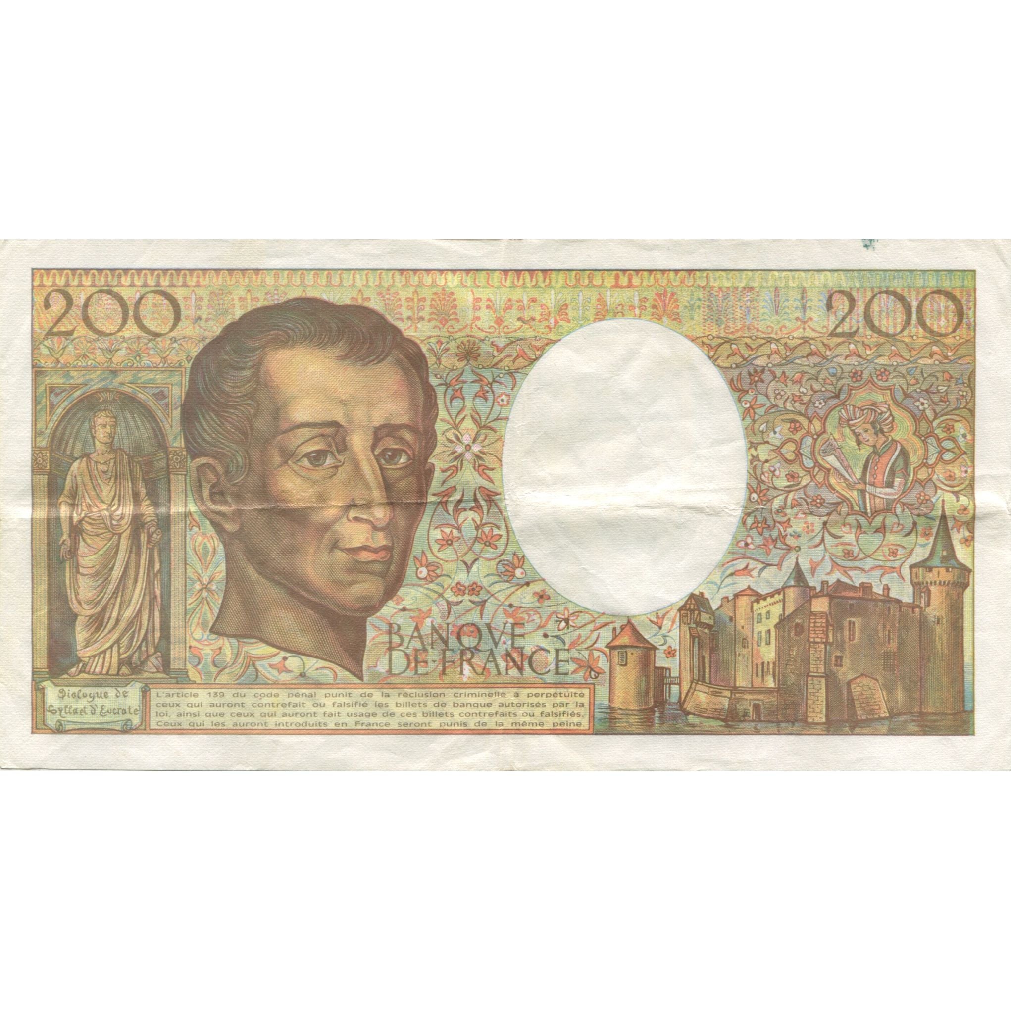 Francja, 200 Francs, Montesquieu, 1992, AU(50-53), Fayette:70.12a, KM:155e