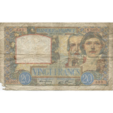 France, 20 Francs, Science et Travail, 1941, 1941-07-17, VG(8-10)
