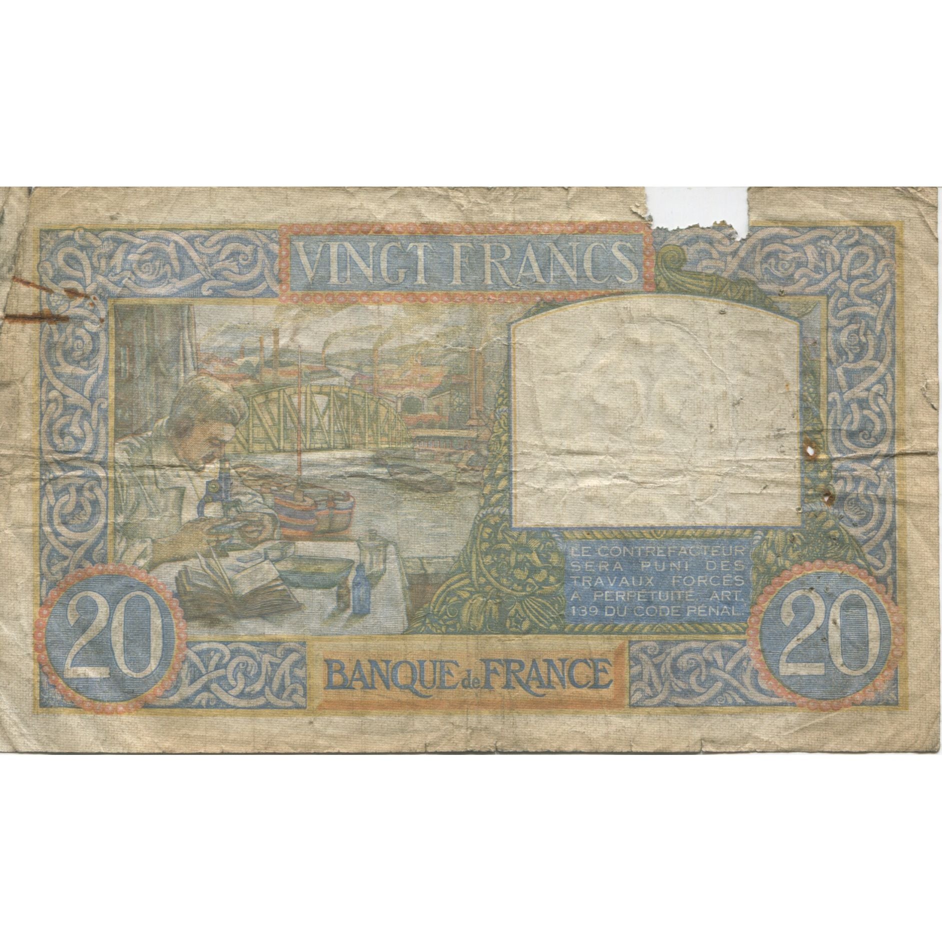 França, 20 Francs, Science et Travail, 1941, 1941-06-11, AG(1-3)