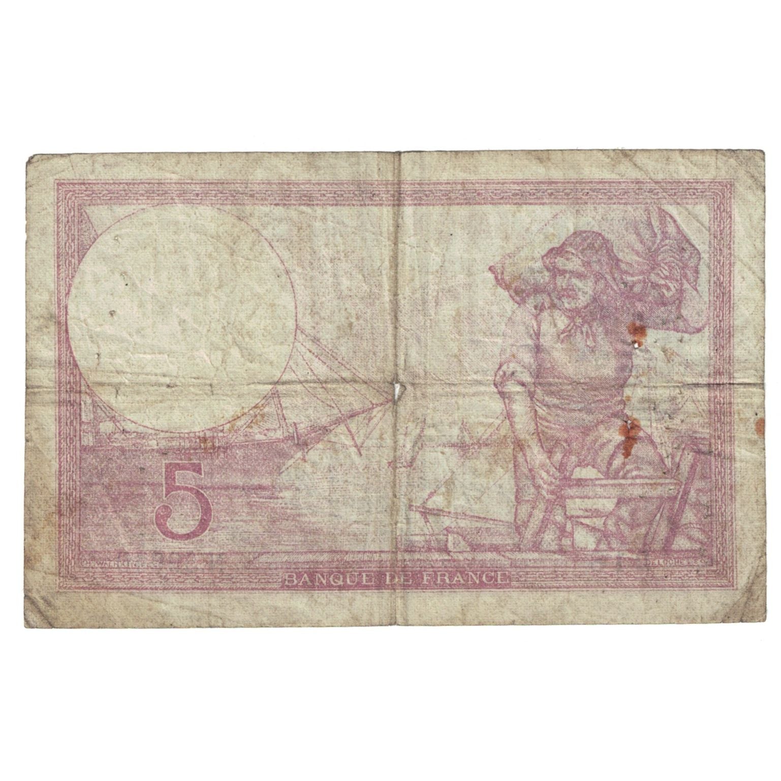 França, 5 Francs, Violet, 1939, 1939-07-27, F(12-15), Fayette:4.3, KM:83