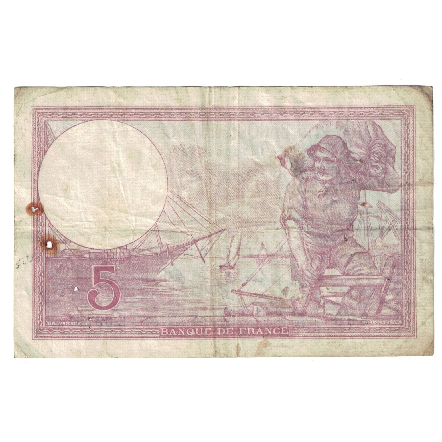 France, 5 Francs, Violet, 1939, 1939-07-27, TB, Fayette:4.3, KM:83