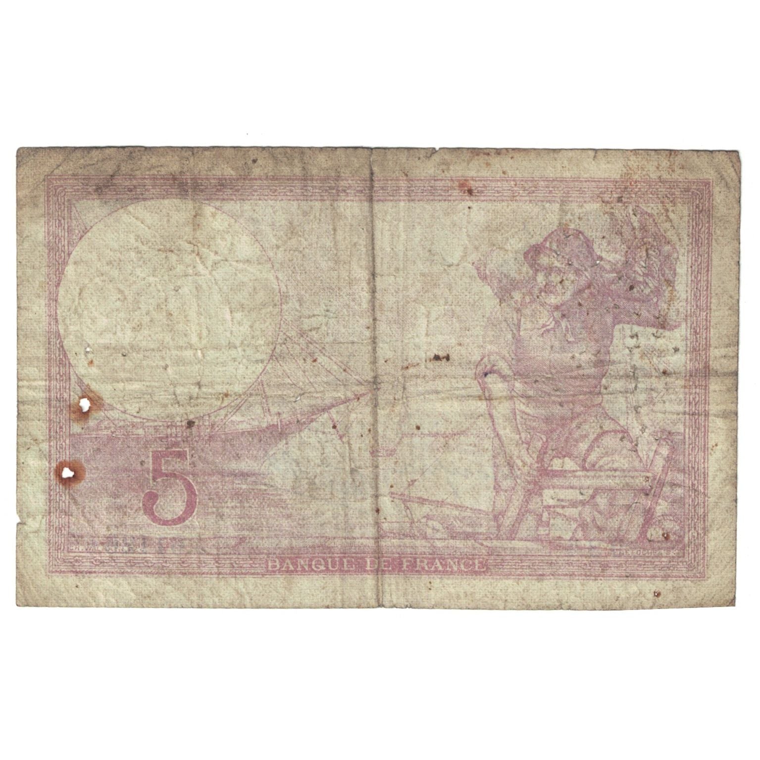 França, 5 Francs, Violet, 1939, 1939-08-17, F(12-15), Fayette:4.6, KM:83