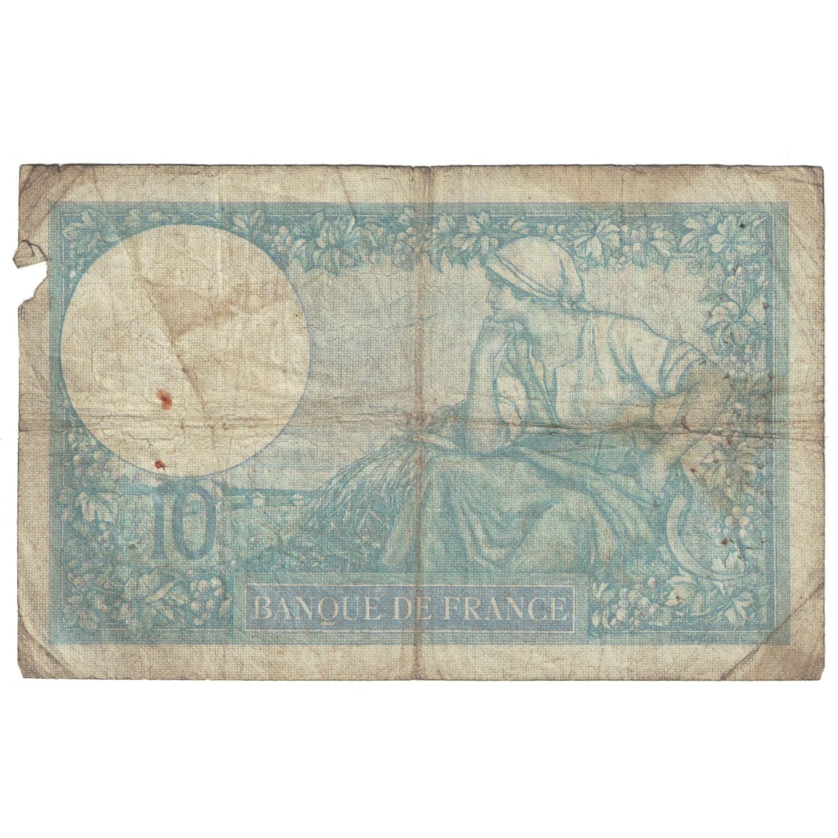 França, 10 Francs, Minerve, 1939, 1939-09-14, VG(8-10), Fayette:7.7, KM:84