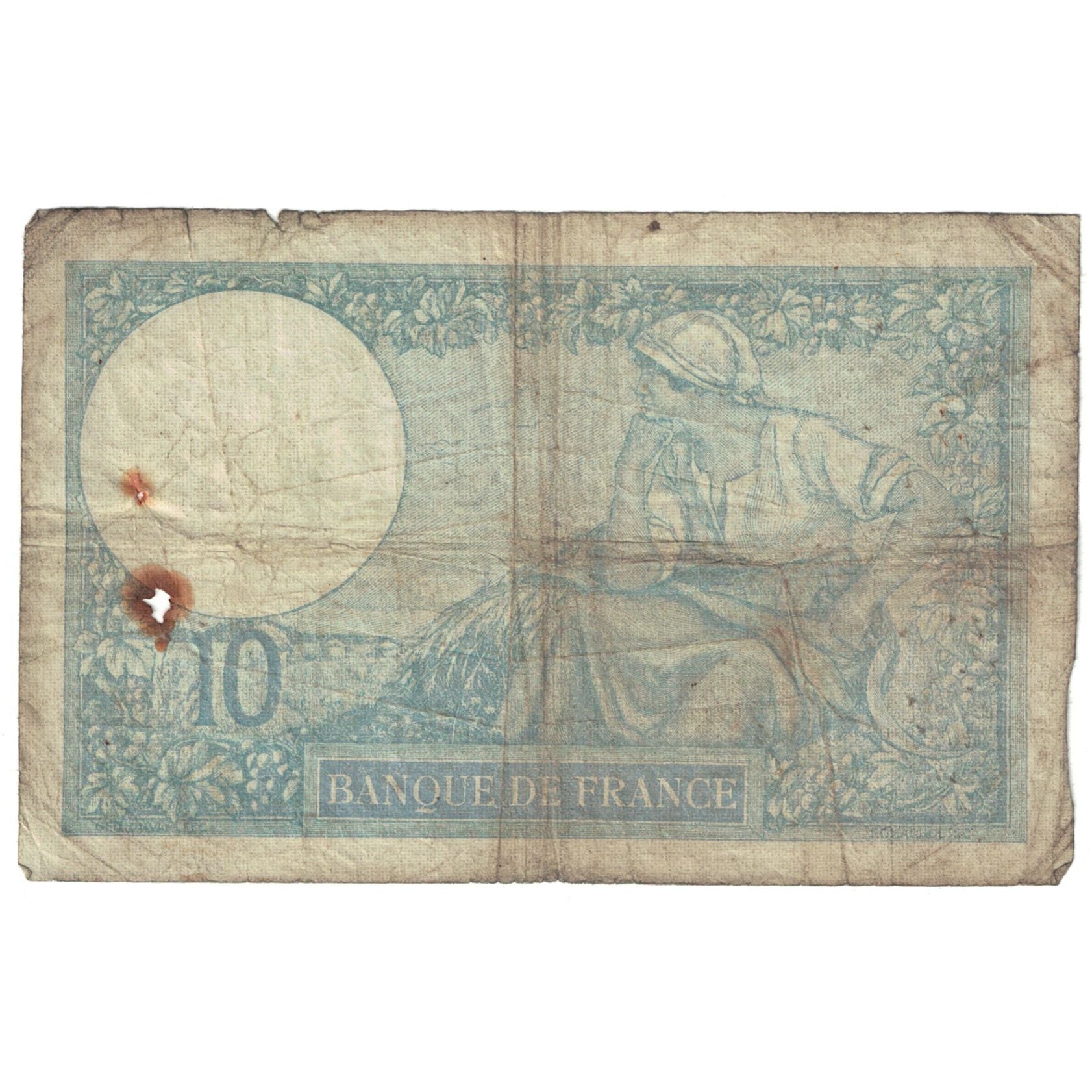 France, 10 Francs, Minerve, 1939, 1939-10-19, B, Fayette:07.12, KM:84