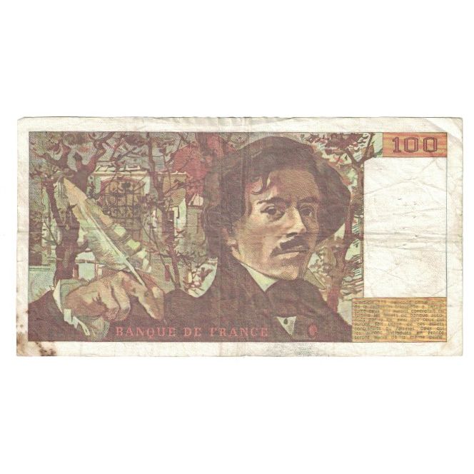 Francia, 100 Francs, Delacroix, 1985, BC, Fayette:69.09, KM:154b