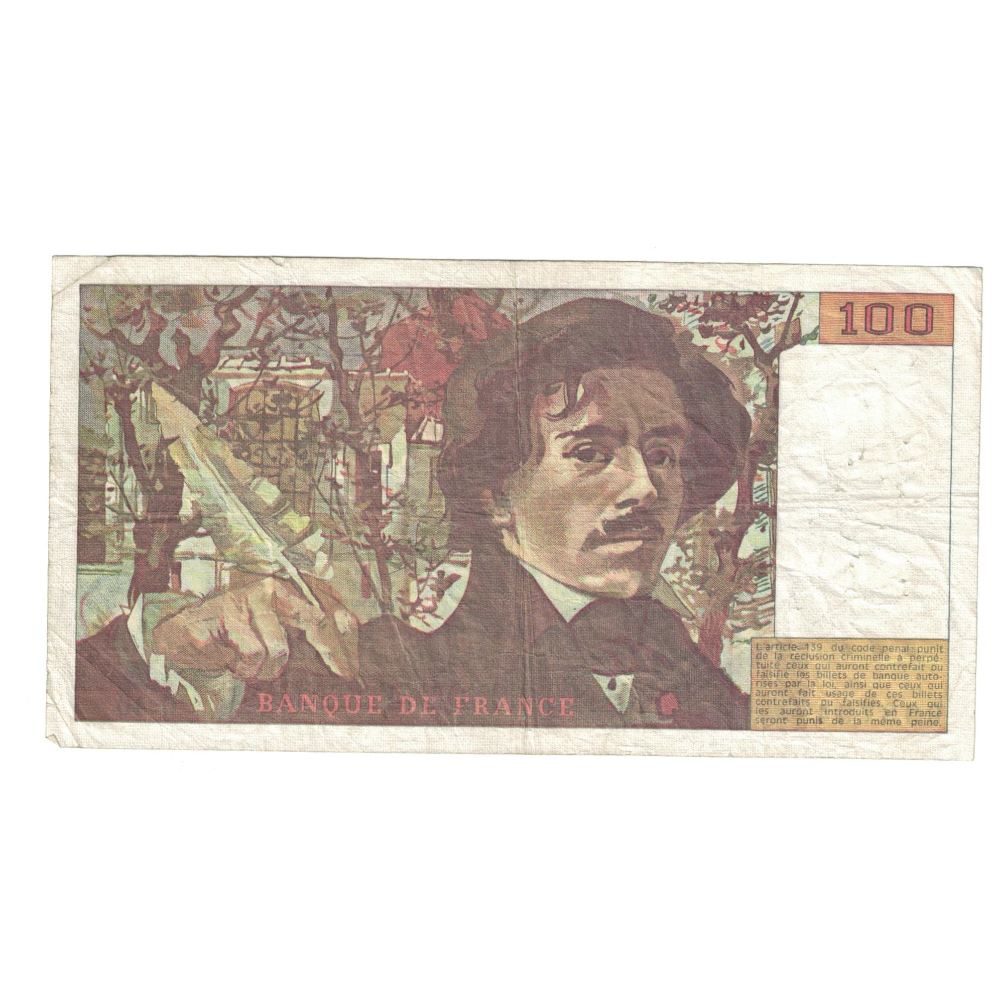 Frankrijk, 100 Francs, Delacroix, 1980, 1980, TTB, Fayette:69.04b, KM:154b