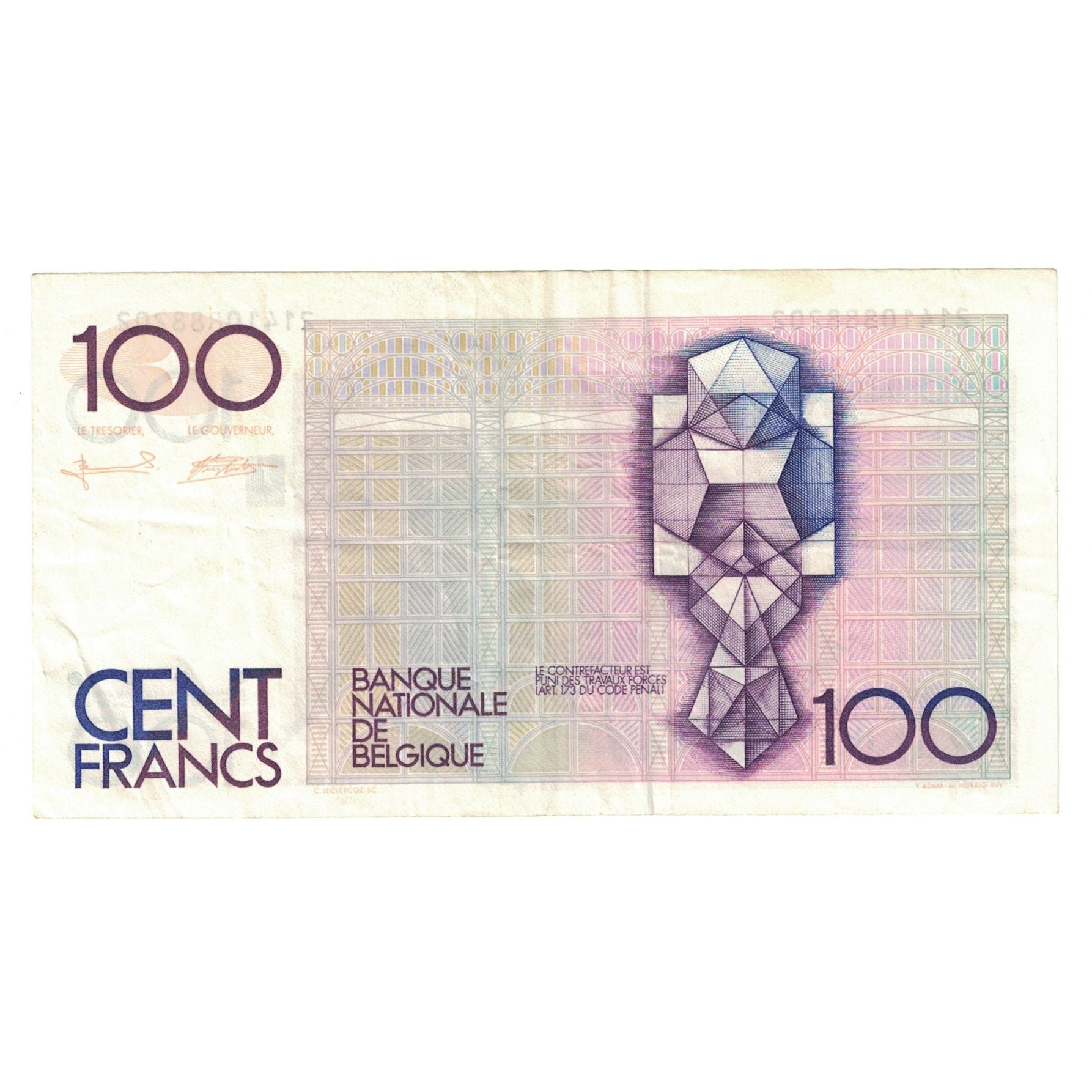 Banconote, Belgio, 100 Francs, KM:142a, BB