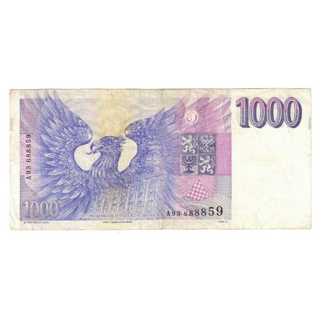 Banknote, Czech Republic, 1000 Korun, 1993, KM:8a, EF(40-45)