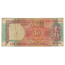 Nota, Índia, 10 Rupees, KM:88f, VF(20-25)