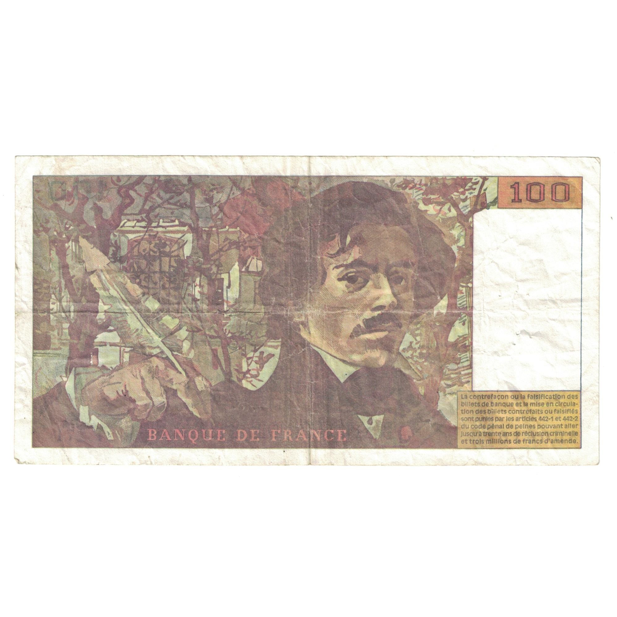 Frankreich, 100 Francs, Delacroix, 1994, S+, Fayette:69ter.1a, KM:154h