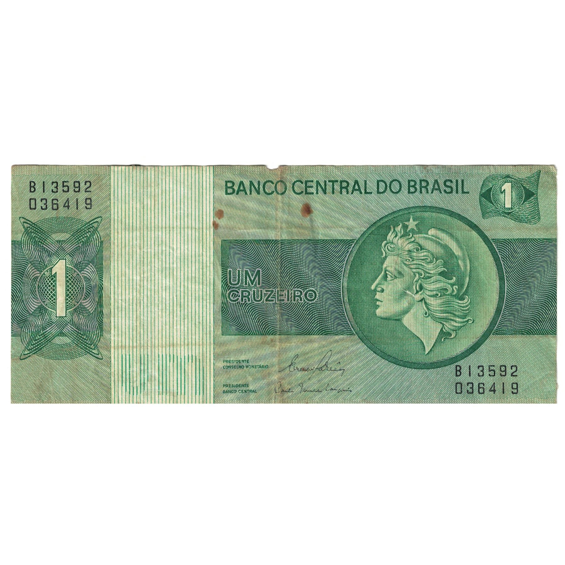 Biljet, Brazilië, 1 Cruzeiro, KM:191Ac, B
