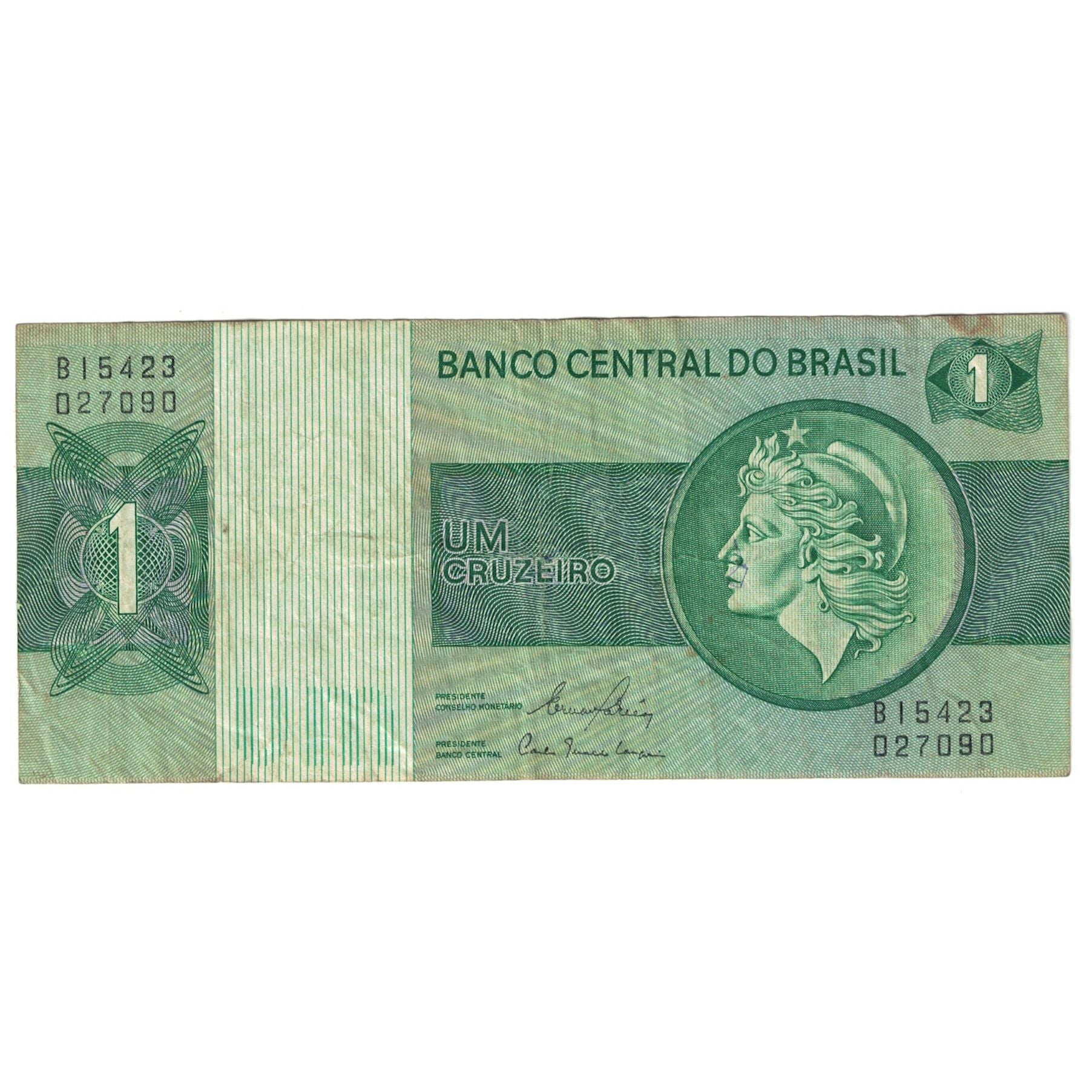 Biljet, Brazilië, 1 Cruzeiro, KM:191Ac, TB+