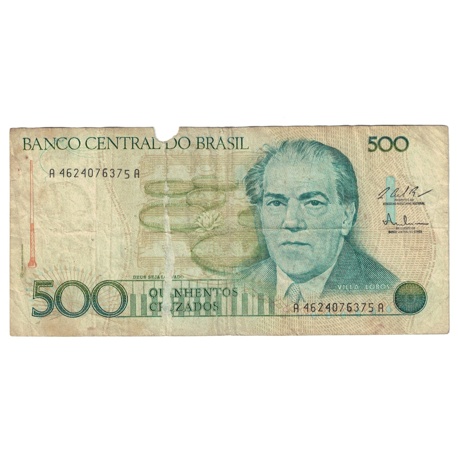 Biljet, Brazilië, 500 Cruzados, KM:212c, AB