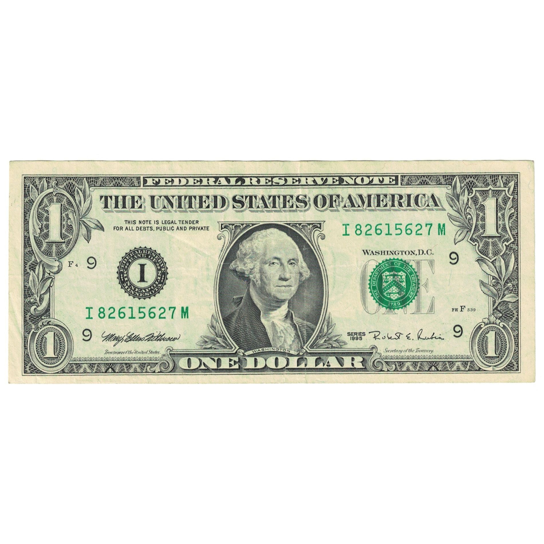 Banknote, United States, One Dollar, 1995, Undated (1995), KM:4249, AU(55-58)