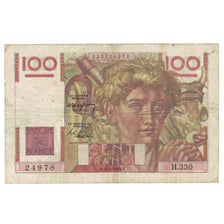 France, 100 Francs, Jeune Paysan, 1949, H.330, EF(40-45), Fayette:28.17, KM:128b