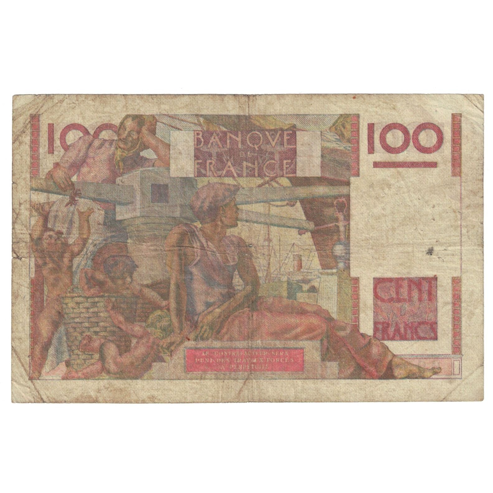 France, 100 Francs, Jeune Paysan, 1948, D.227, TB, Fayette:28.17, KM:128b
