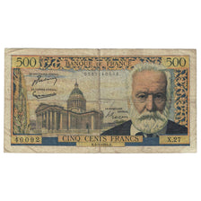 França, 500 Francs, Victor Hugo, 1954, X.27, F(12-15), Fayette:35.2, KM:133a