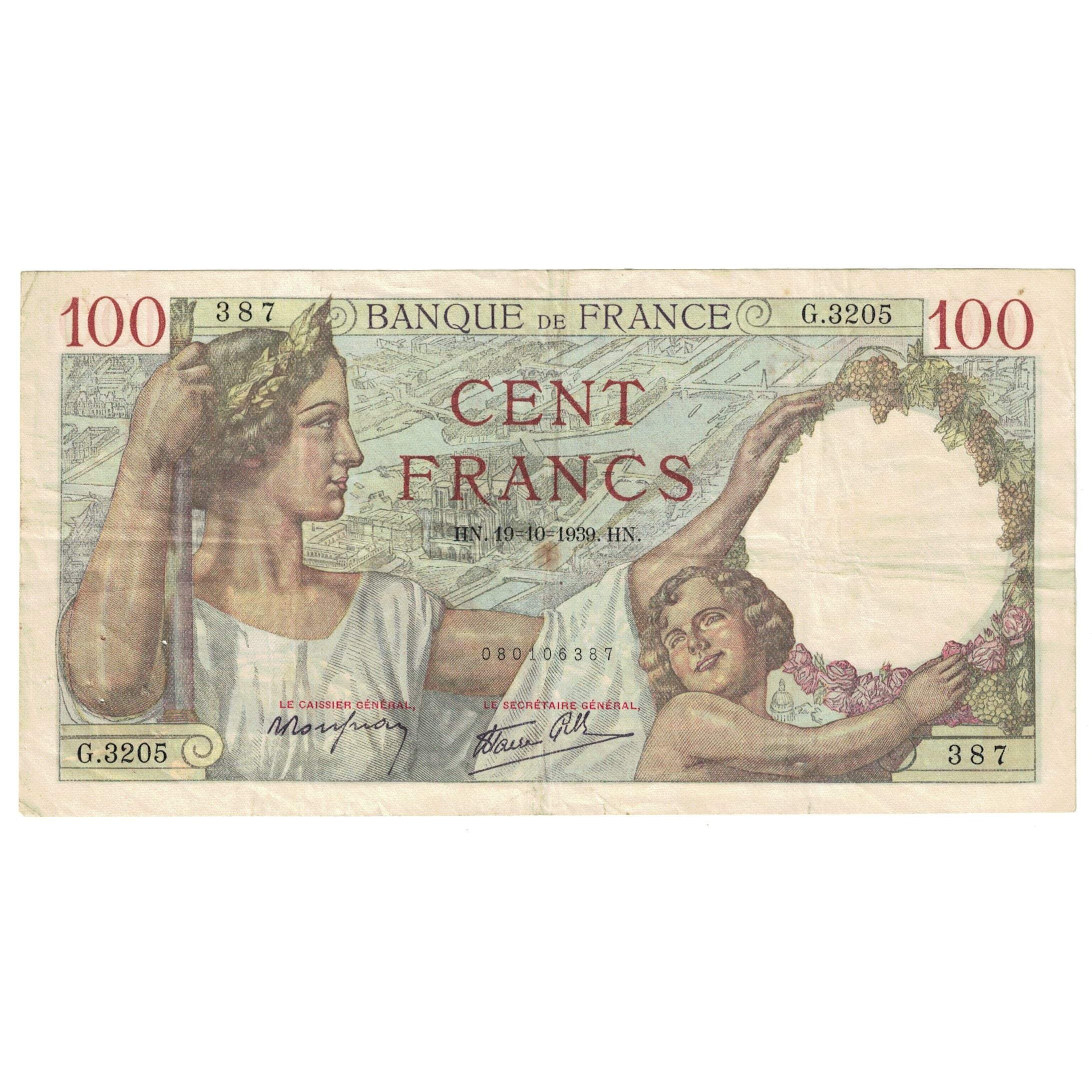 Francja, 100 Francs, Sully, 1939, G.3205, EF(40-45), KM:94