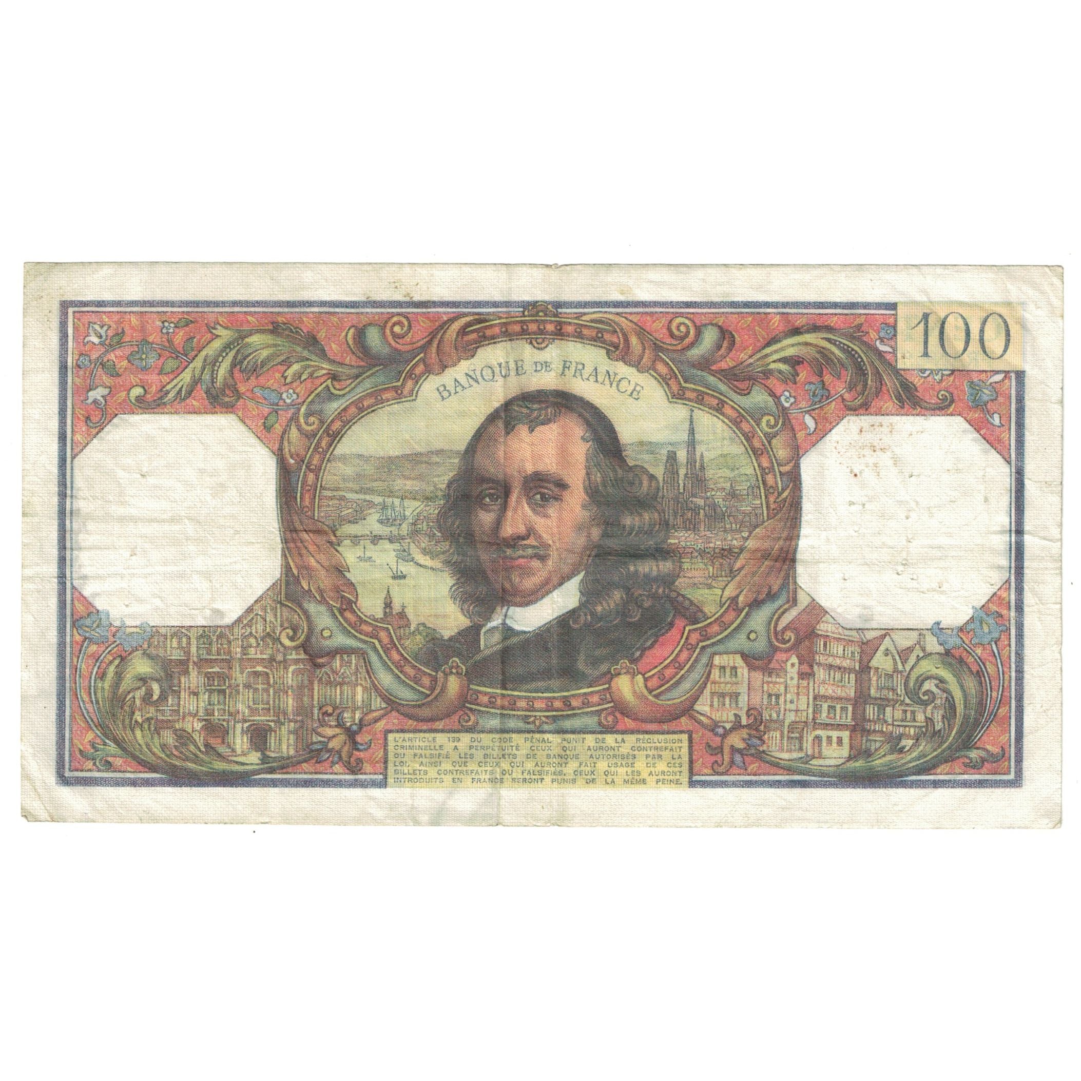France, 100 Francs, Corneille, 1976, E.944, VF(30-35), Fayette:65.52, KM:149f
