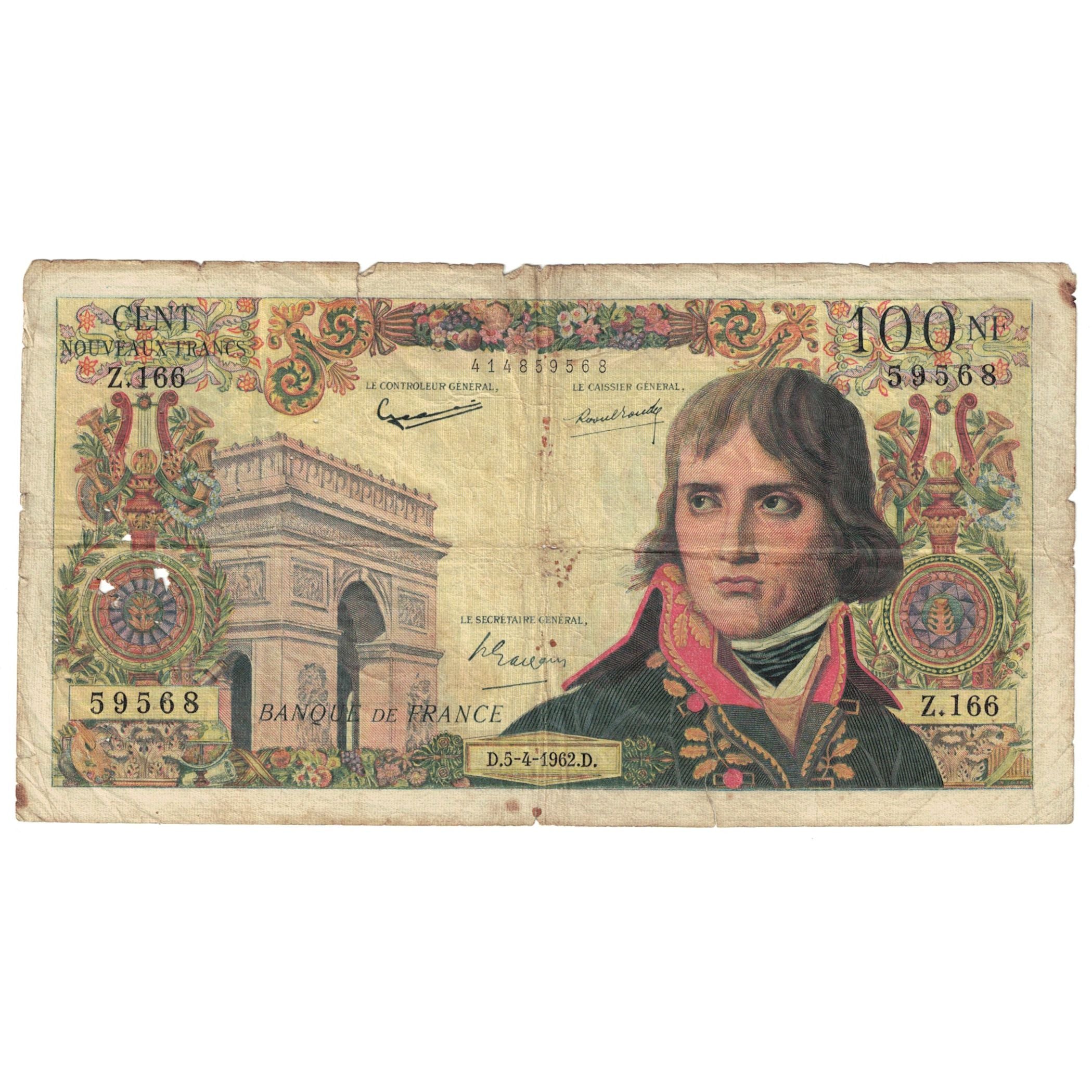 Francia, 100 Nouveaux Francs, Bonaparte, 1962, Z.166, B, Fayette:59.15, KM:144a