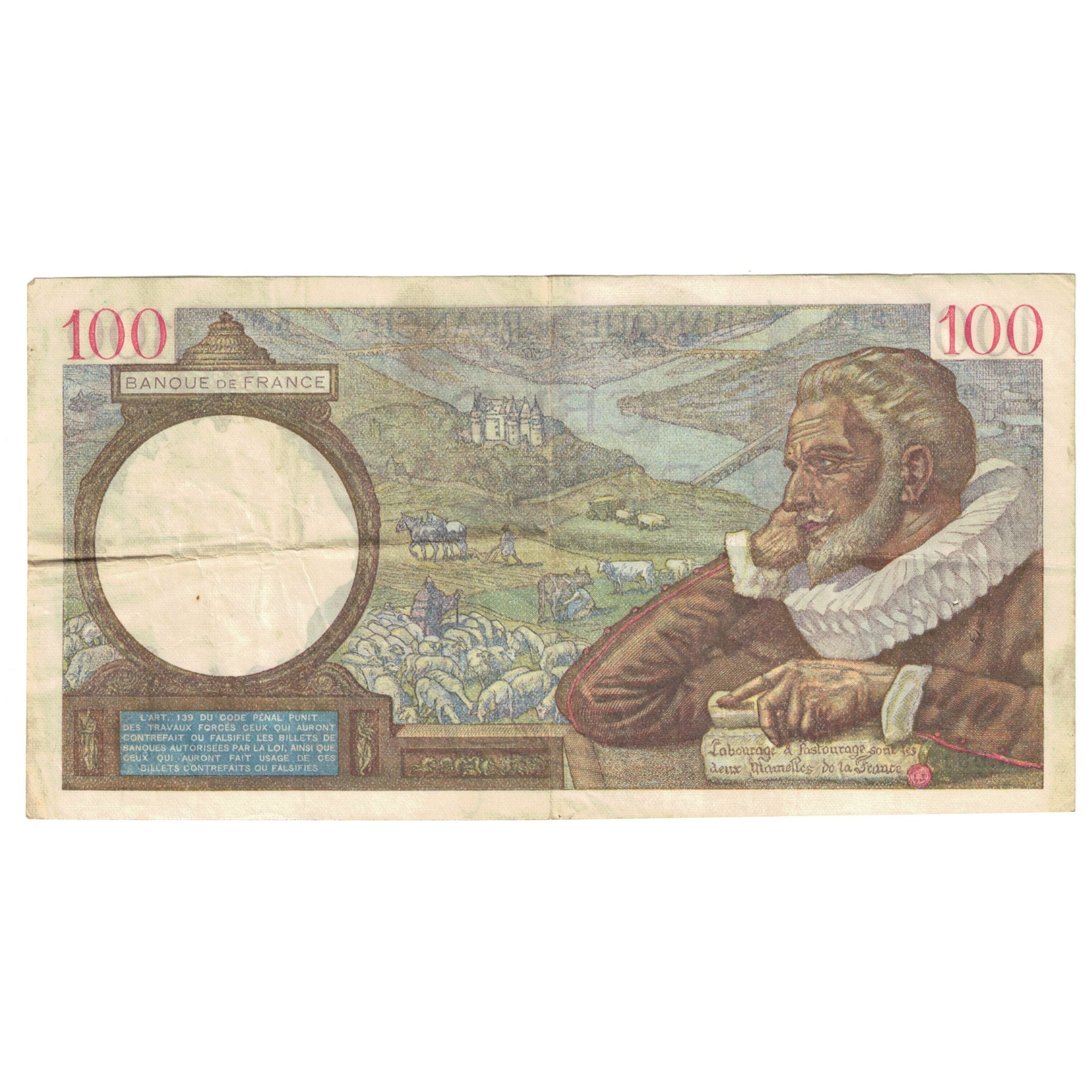 France, 100 Francs, Sully, 1939, K.691, EF(40-45), Fayette:26.6, KM:94