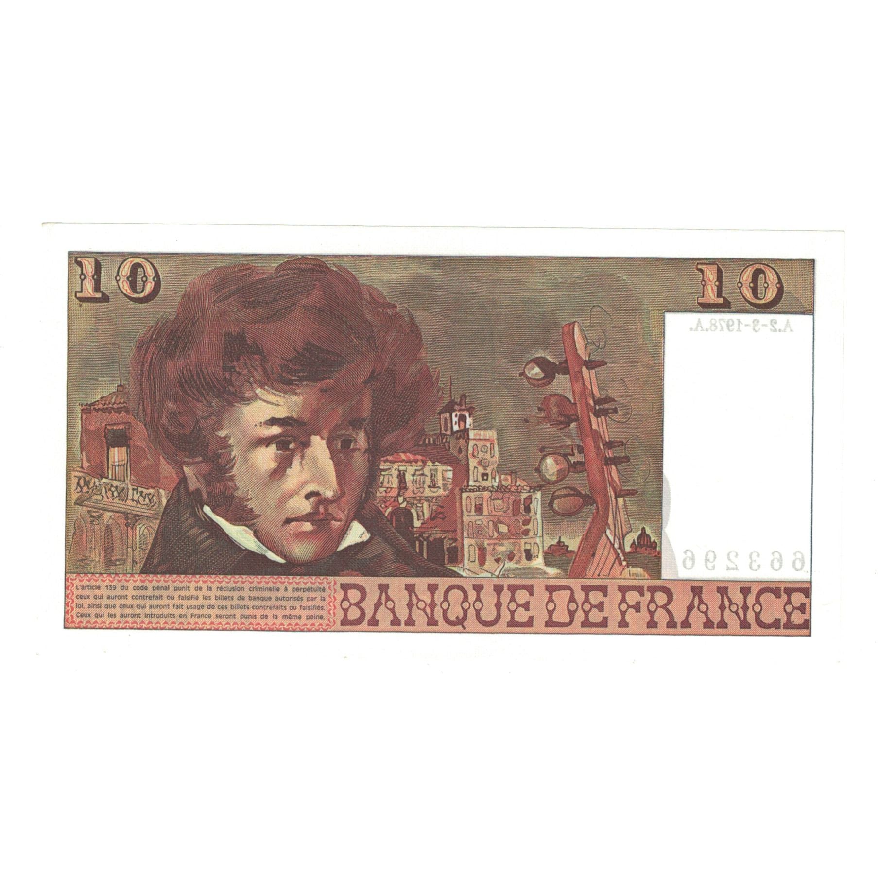 Frankrijk, 10 Francs, Berlioz, 1978, G.301, SPL, Fayette:63.23, KM:150c