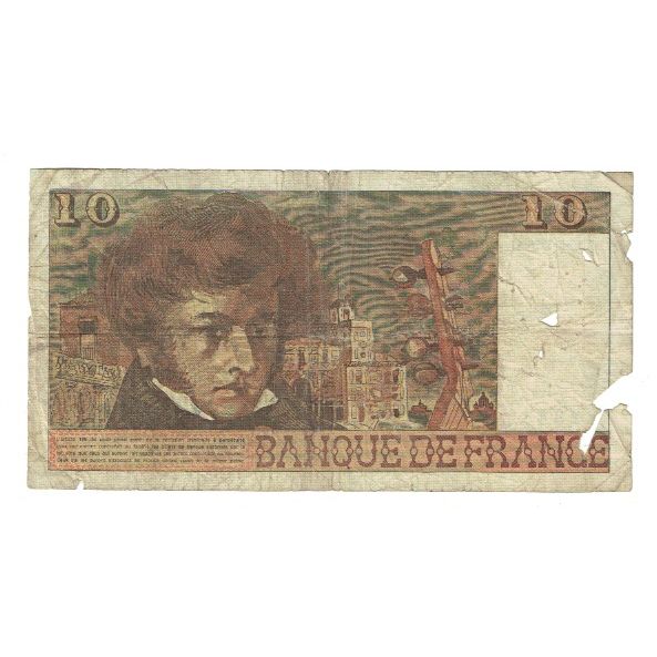 França, 10 Francs, Berlioz, 1975, R.173, AG(1-3), Fayette:63.10, KM:150b