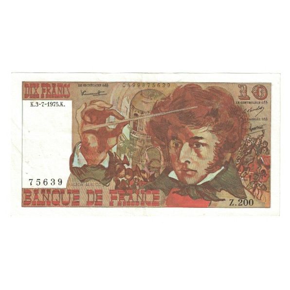 Frankreich, 10 Francs, Berlioz, 1975, Z.200, SS, Fayette:63.11, KM:150b