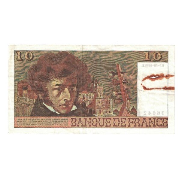França, 10 Francs, Berlioz, 1975, Q.243, VG(8-10), Fayette:63.13, KM:150b