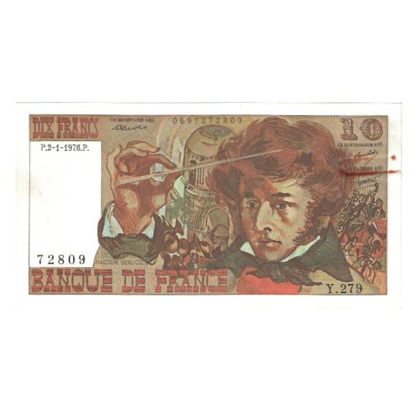 France, 10 Francs, Berlioz, 1976, Y.279, EF(40-45), Fayette:63.16, KM:150c