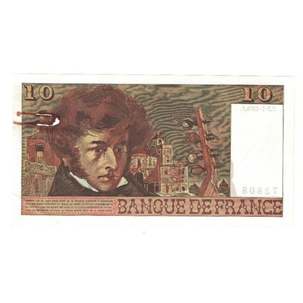 França, 10 Francs, Berlioz, 1976, Y.279, VG(8-10), Fayette:63.16, KM:150c
