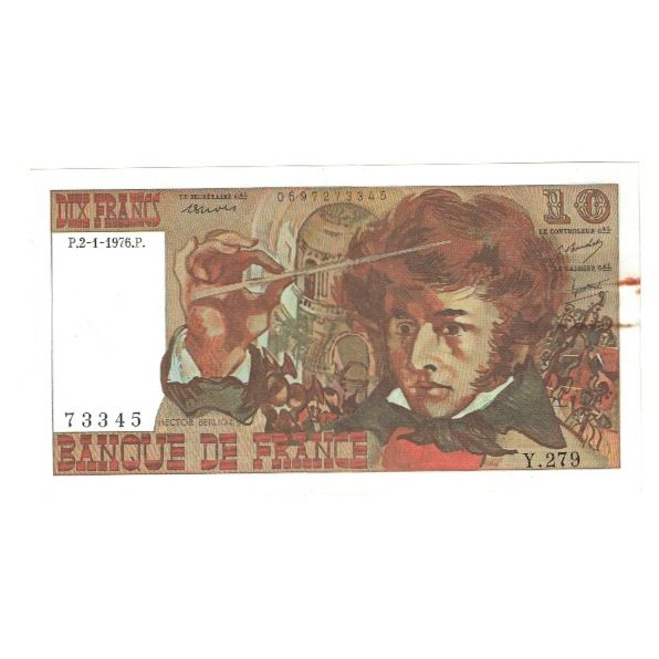France, 10 Francs, Berlioz, 1976, Y.279, EF(40-45), Fayette:63.16, KM:150c