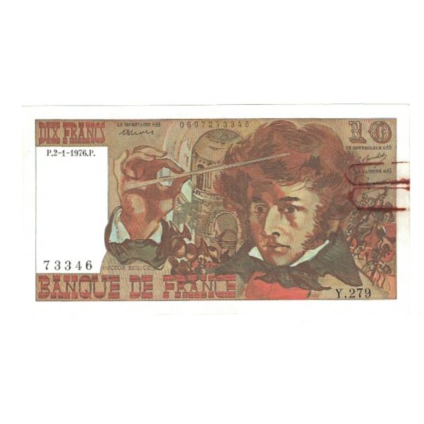 Francia, 10 Francs, Berlioz, 1976, Y.279, MB, Fayette:63.16, KM:150c