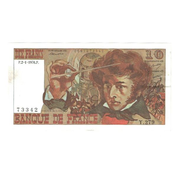 Francia, 10 Francs, Berlioz, 1976, Y.279, SPL, Fayette:63.16, KM:150c