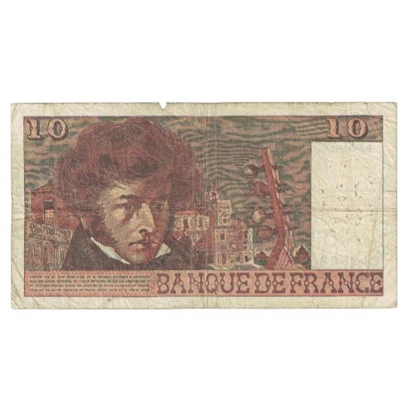 França, 10 Francs, Berlioz, 1977, W.299, AG(1-3), Fayette:63.22, KM:150c