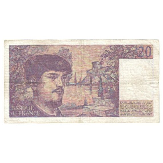 Francia, 20 Francs, Debussy, 1980, U.006, BC, Fayette:66.1, KM:151a