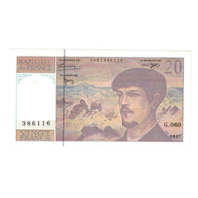 France, 20 Francs, Debussy, 1997, G.060, SUP+, Fayette:66 ter.2, KM:151i