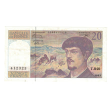 França, 20 Francs, Debussy, 1993, T.040, AU(55-58), Fayette:66 bis.4, KM:151f
