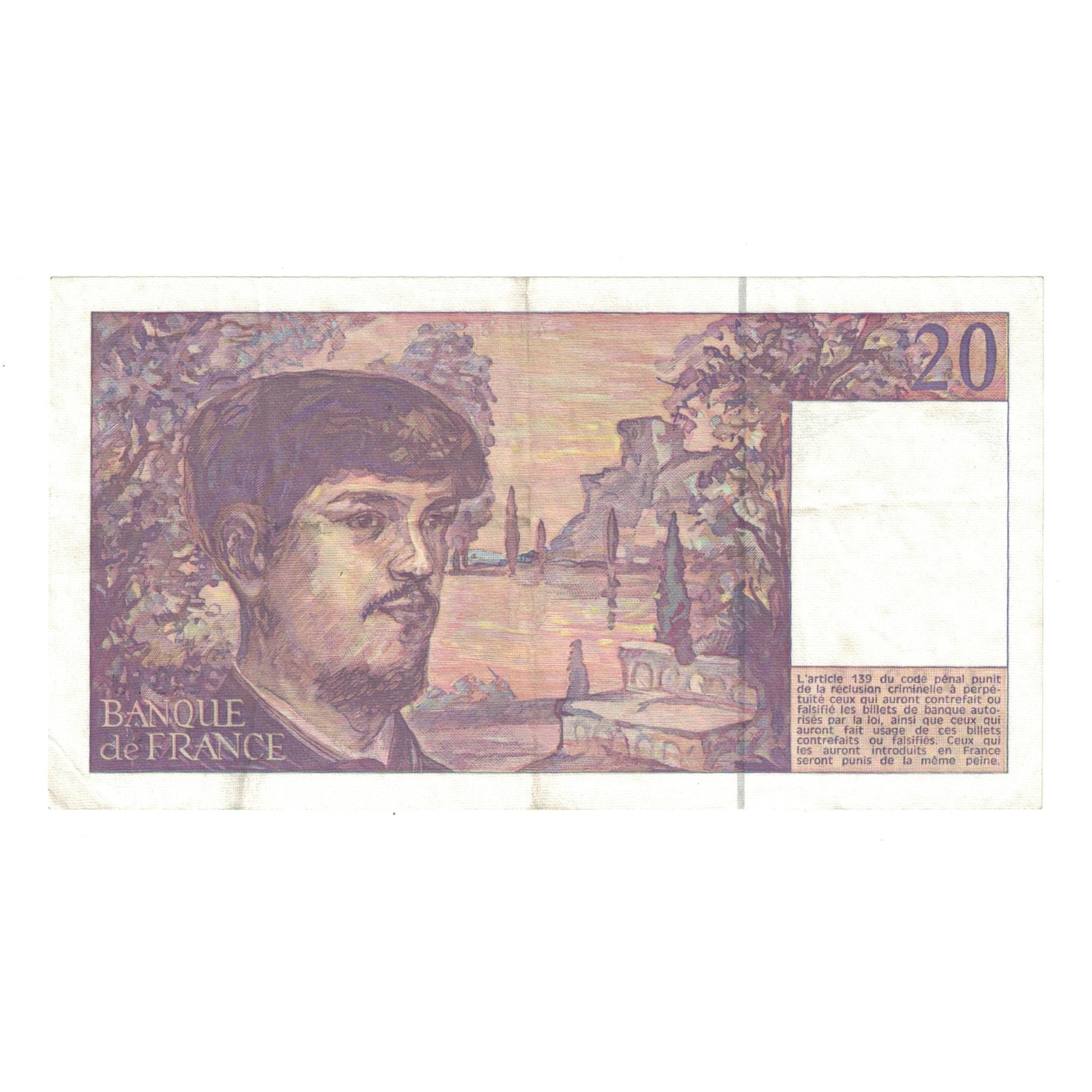 França, 20 Francs, Debussy, 1993, T.040, AU(55-58), Fayette:66 bis.4, KM:151f