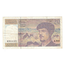 France, 20 Francs, Debussy, 1993, A.044, VF(20-25), Fayette:F.66bis.05A44