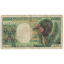 Banknote, Congo Republic, 10,000 Francs, Undated (1983), KM:7, VG(8-10)