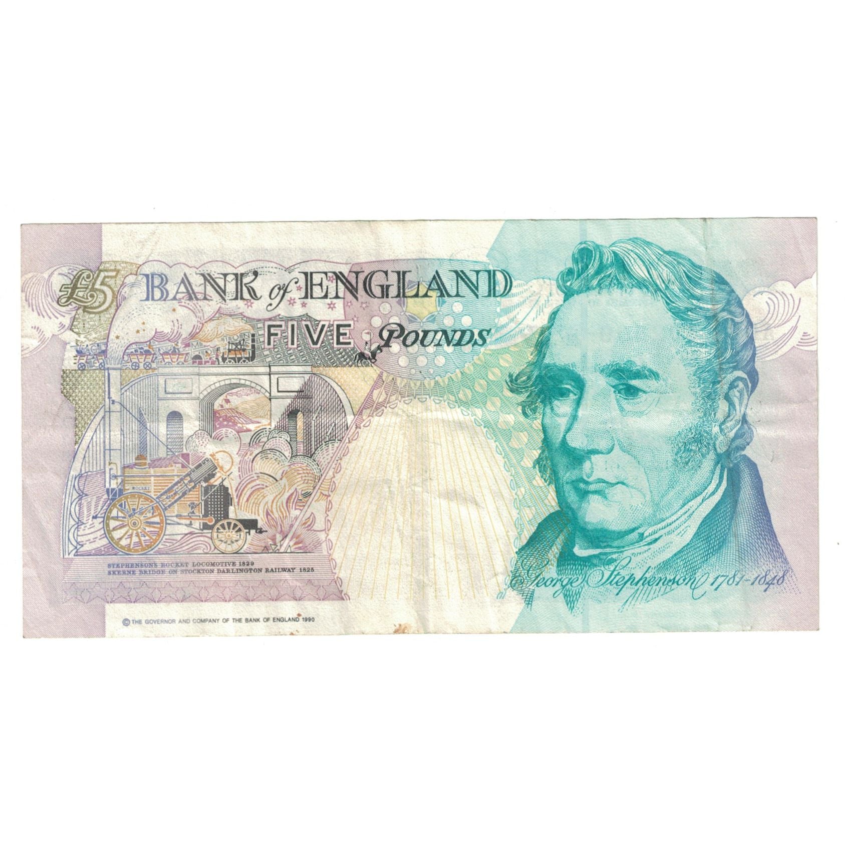 Banknote, Great Britain, 5 Pounds, 1990, UNdated (1990), KM:382b, AU(55-58)