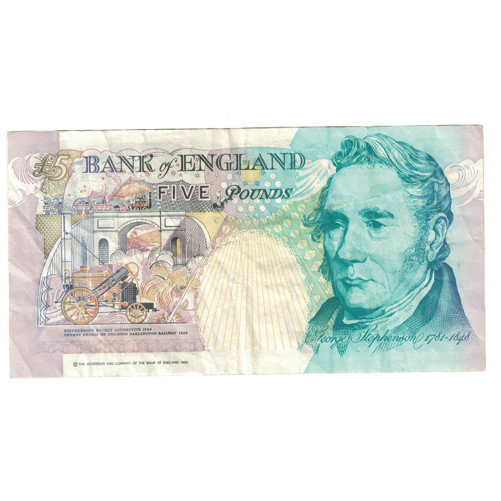 Banknote, Great Britain, 5 Pounds, 1990, UNdated (1990), KM:382b, AU(50-53)