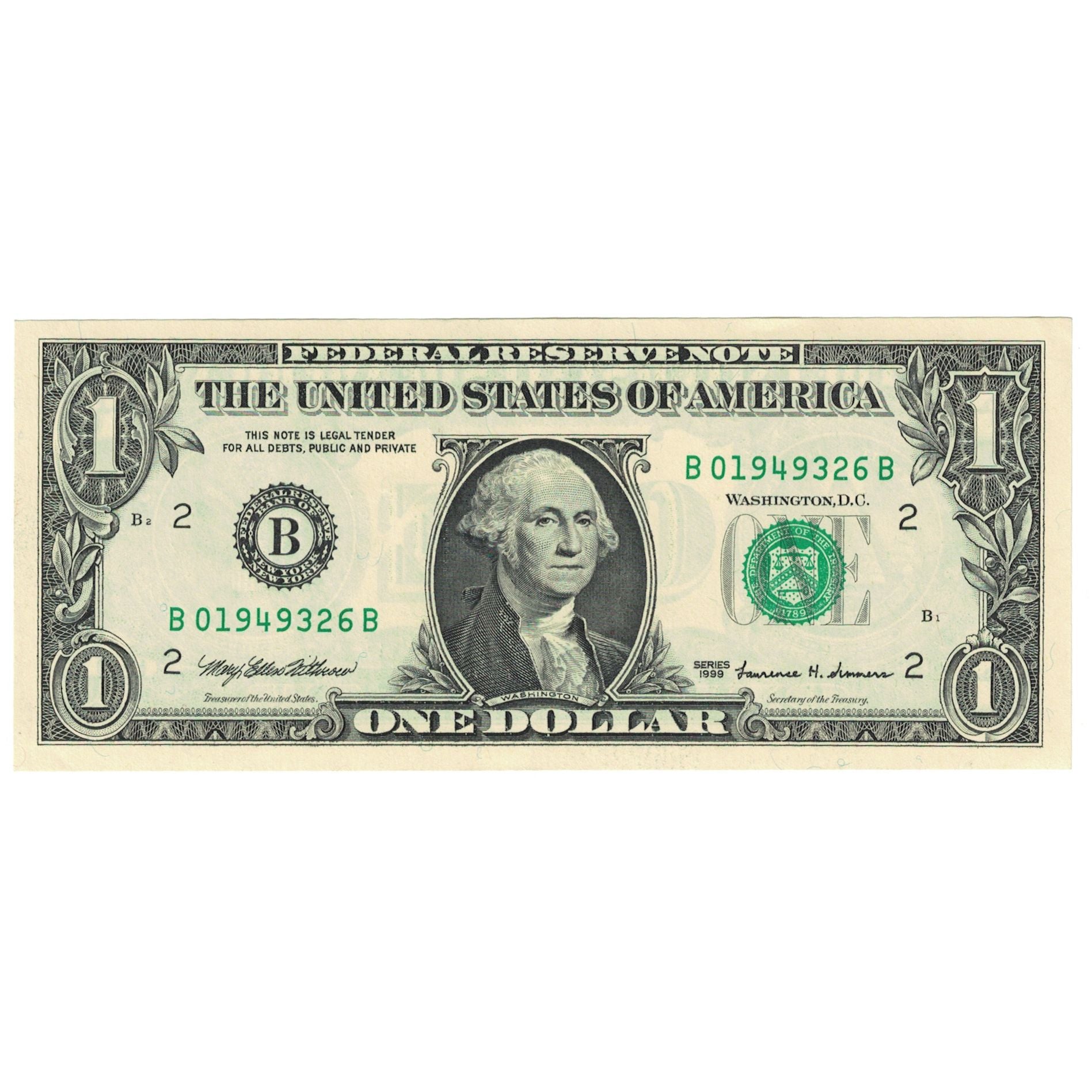 Banknote, United States, One Dollar, 1999, KM:4501, UNC(63)